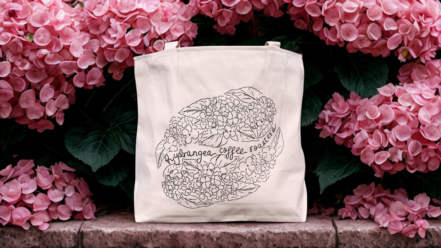 Hydrangea Coffee Tote Bag - Hydrangea & Frog